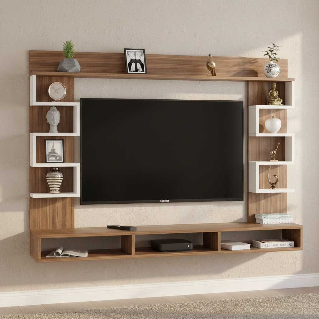 Furneser Cabiar Wall-Mount TV Unit for Living Room, Entertainment Unit ...