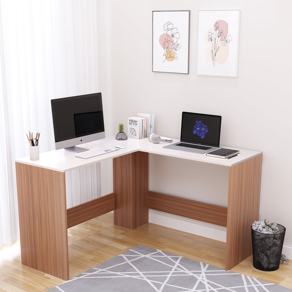 Best L-Shaped Study Table for Home | FURNEASER Furniture – Furneaser
