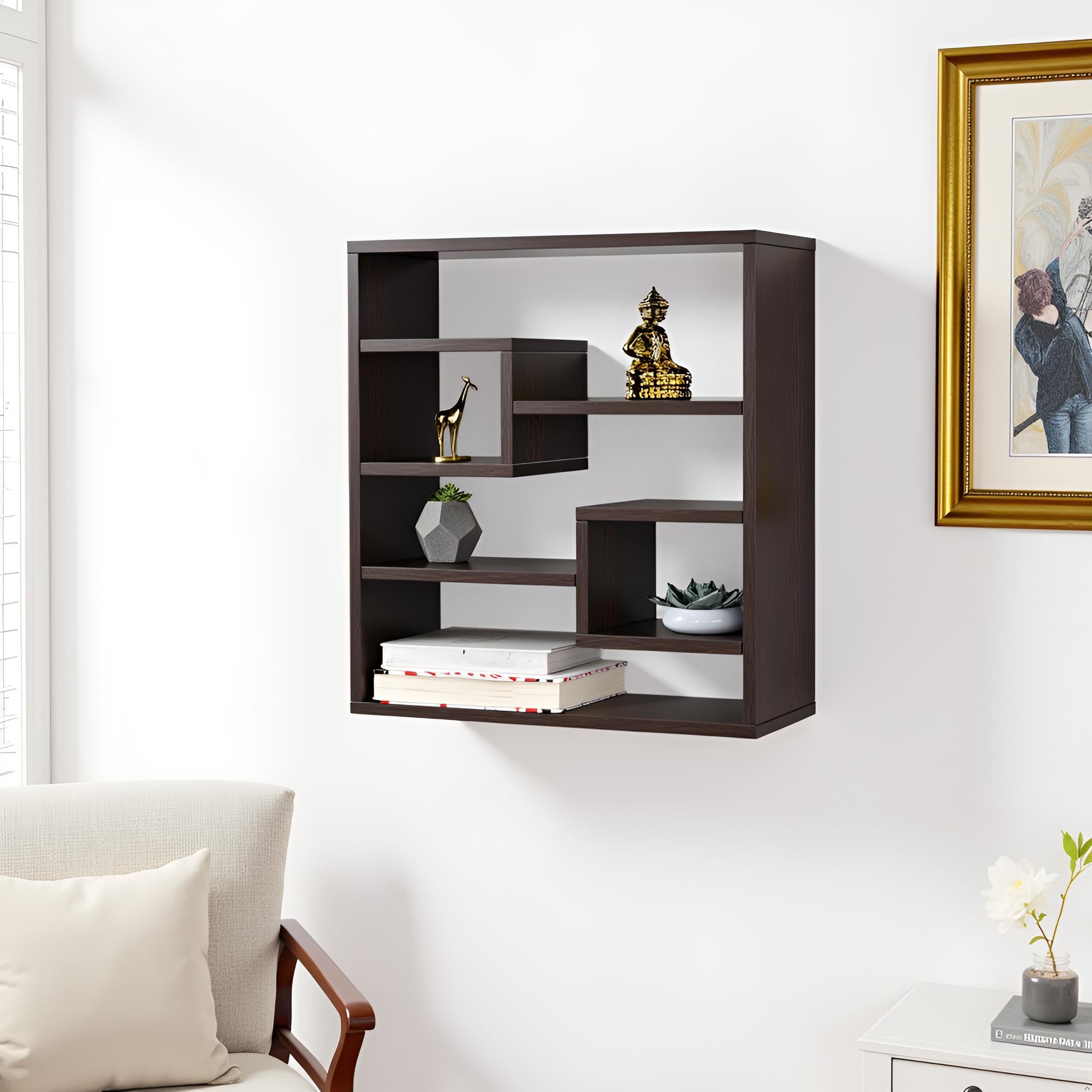 Wall-Mounted Wooden Modern Wall Shelf For Home – Furneaser Navya