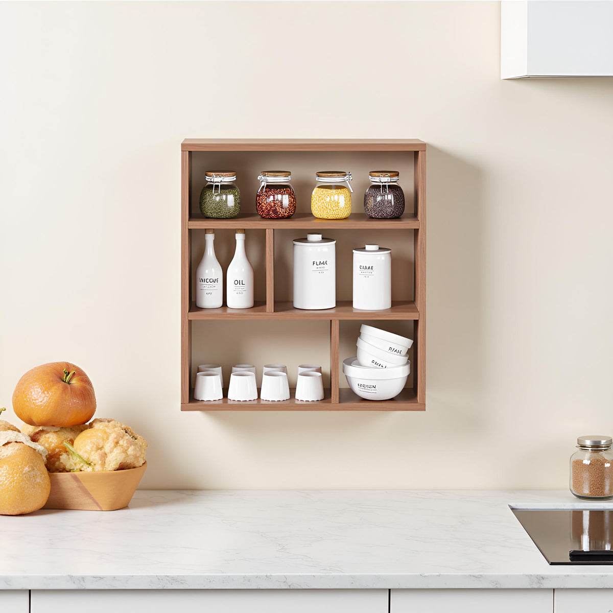 Wall-Mounted Wooden Modern Kitchen Rack For Home – Furneaser Matty