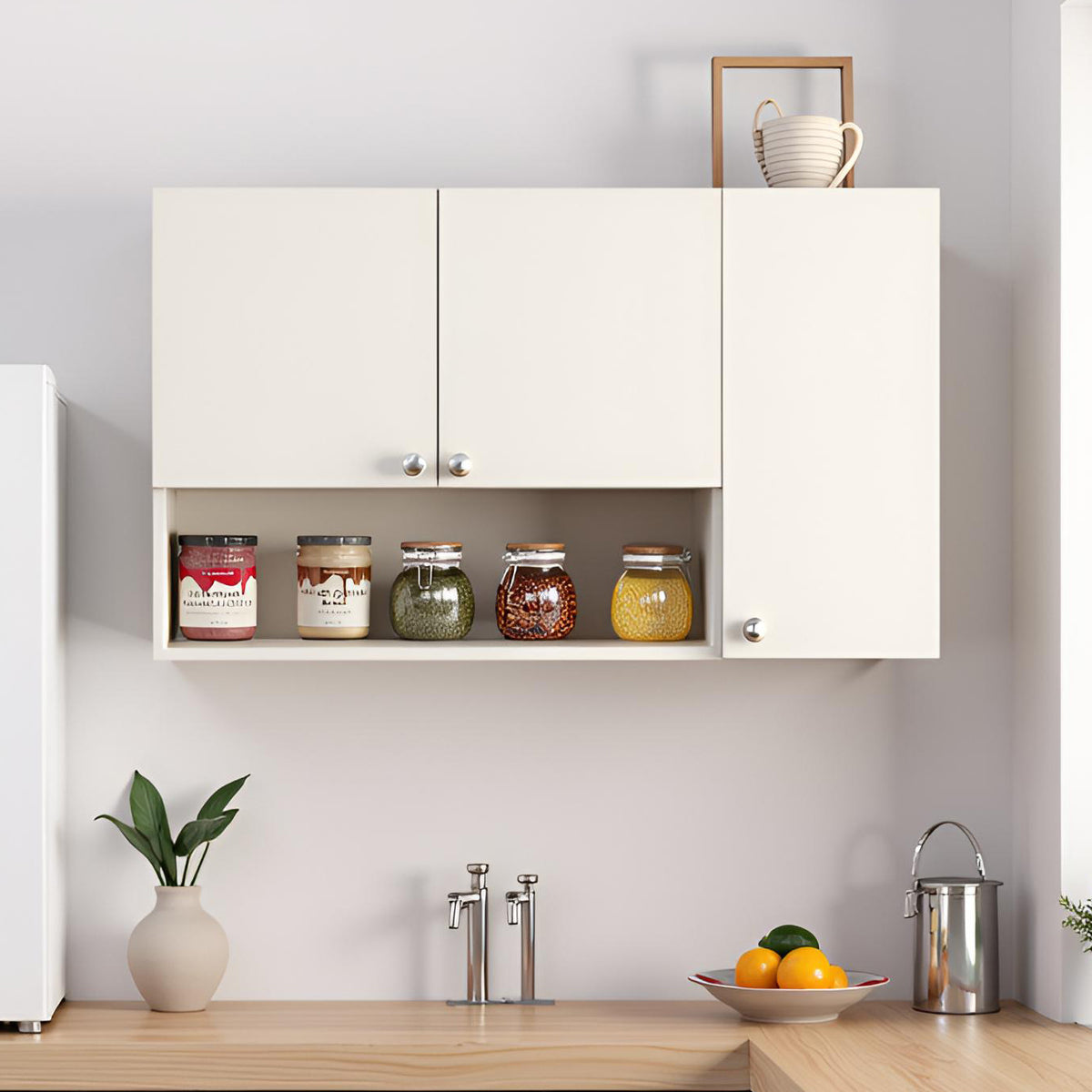 Wall-Mounted Wooden Modern Kitchen Rack For Home – Furneaser Diana