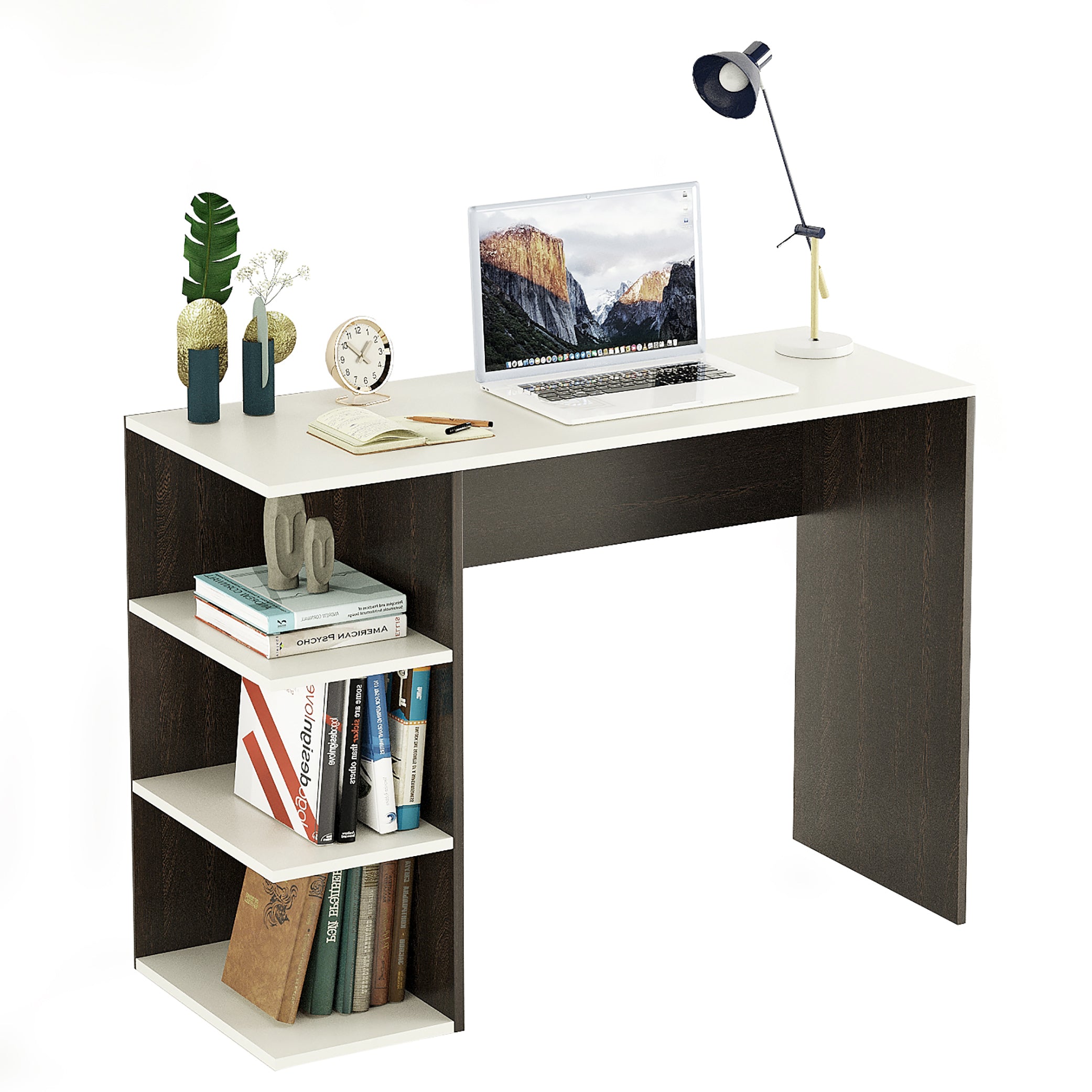 Qualish Study Table, Computer Desk, WFH Office Table with Storage (103 x 40 cm)