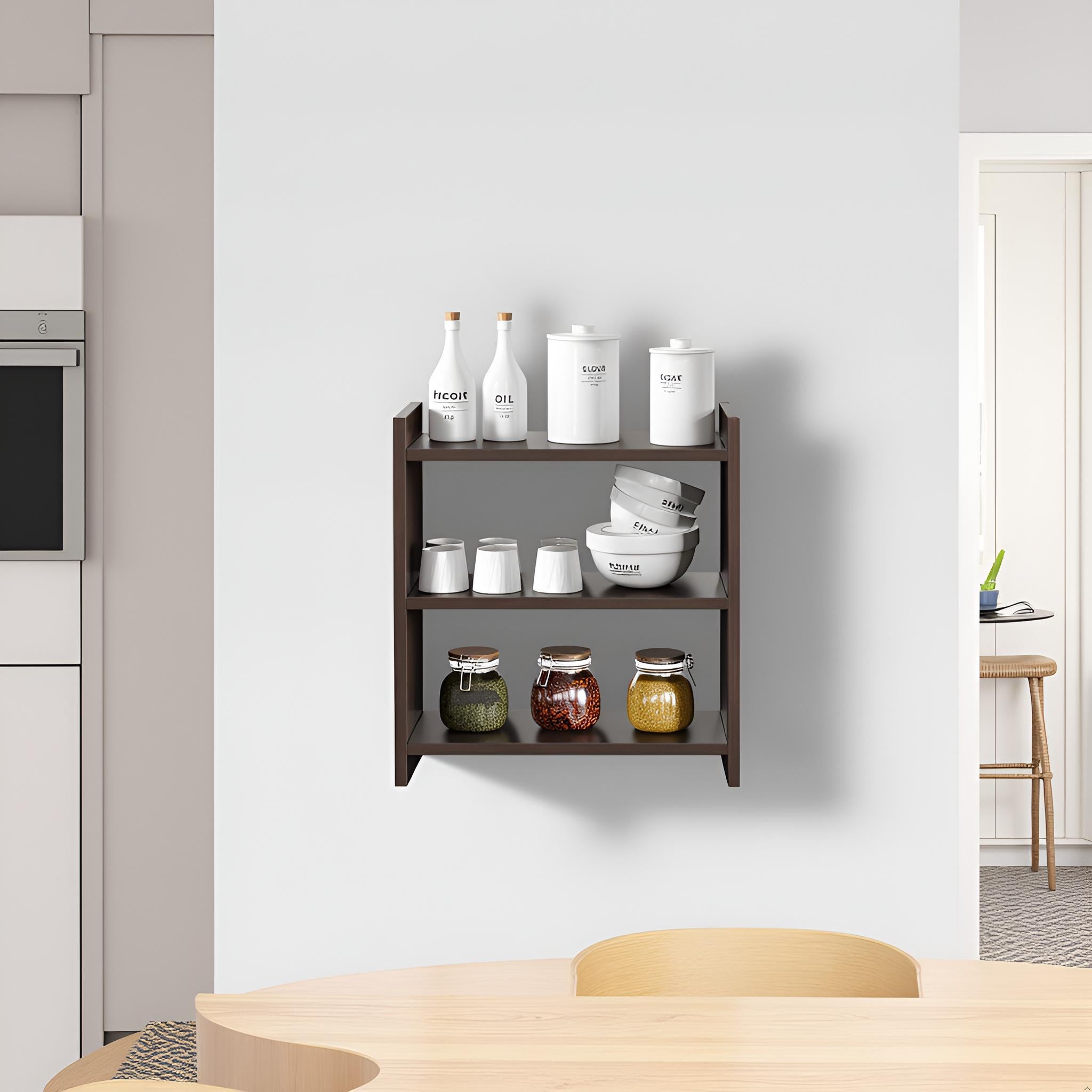 Modern Kitchen Wall Rack Design Wall-Mounted Wooden Modern Kitchen Rack For Home – Furneaser Maximus
