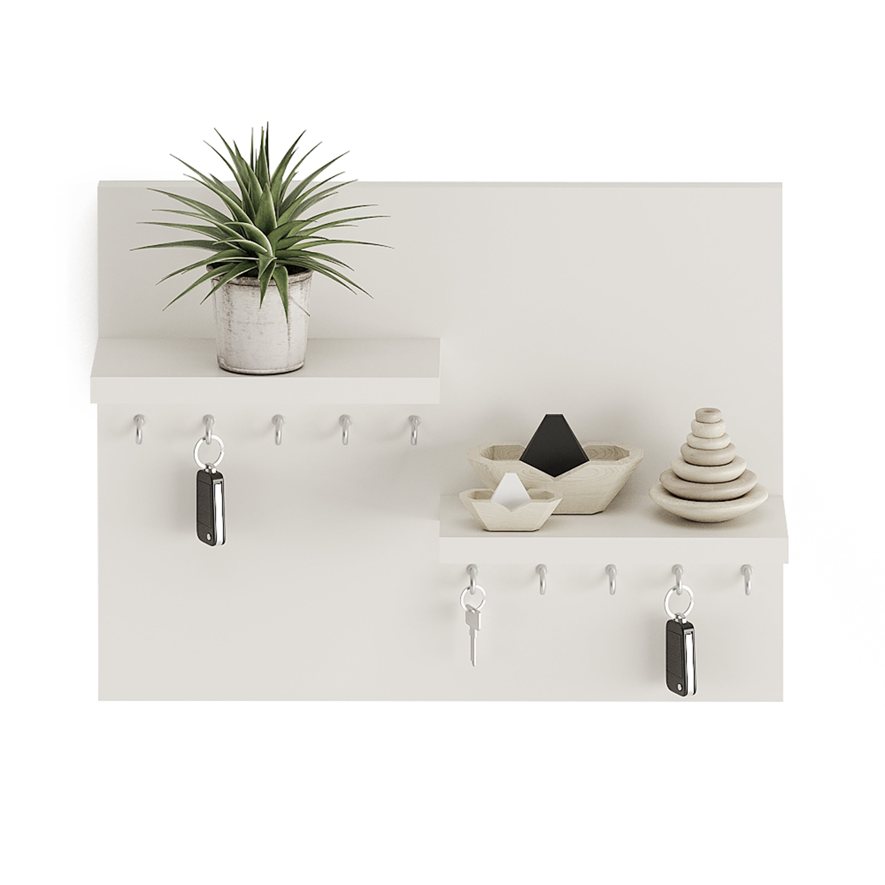 Sassy Wall Hanging Key Chain Holder, Decorative Item (White)