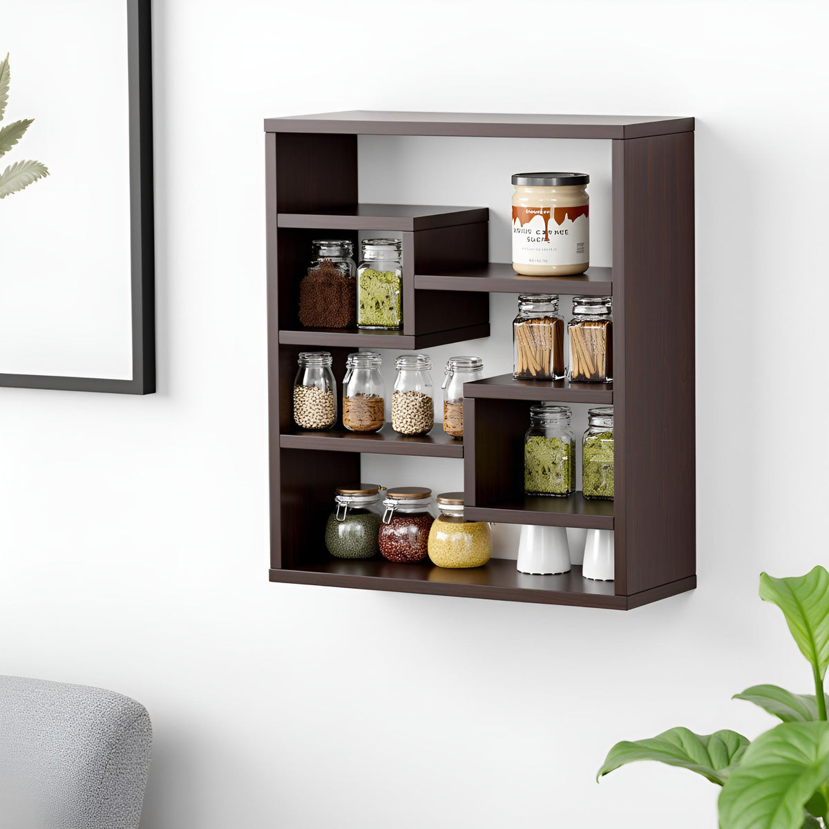 Wall-Mounted Wooden Modern Kitchen Rack For Home – Furneaser Brian