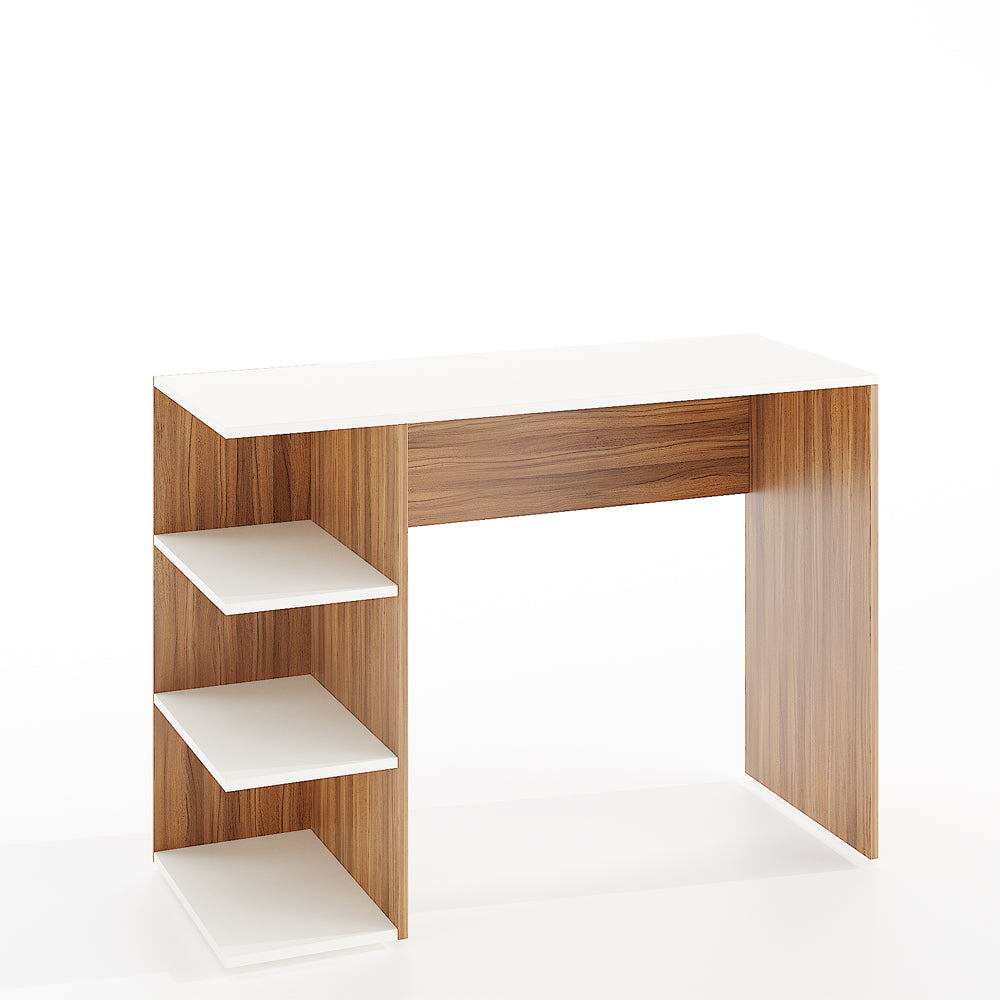 Qualish Study Table, Computer Desk, WFH Office Table with Storage (103 x 40 cm)