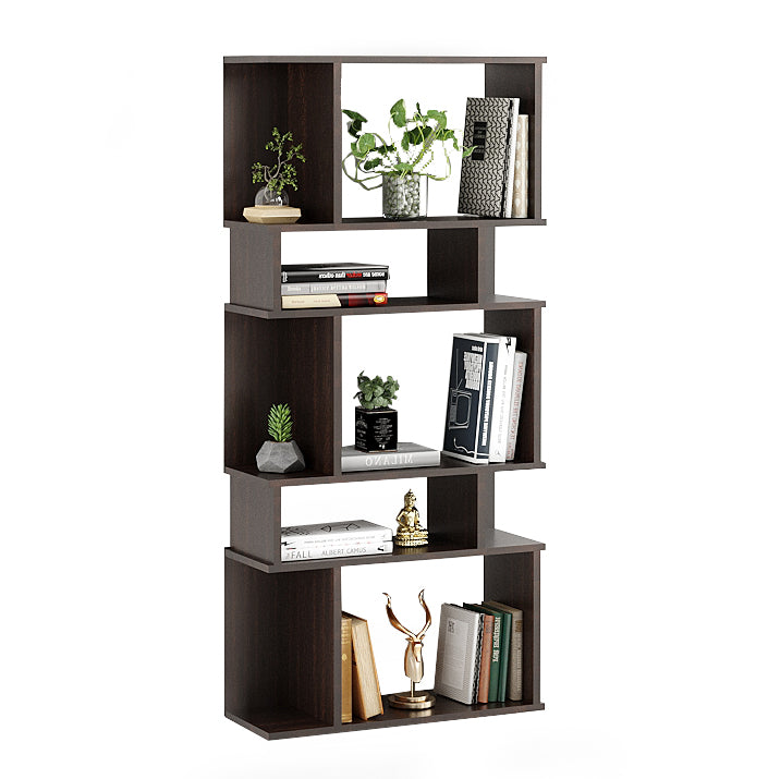 Adison Wooden Book Shelf for Books, Book Shelf Rack for Home Library, Corner Shelf for Living Room, Study Room & Office Furniture (Wenge)