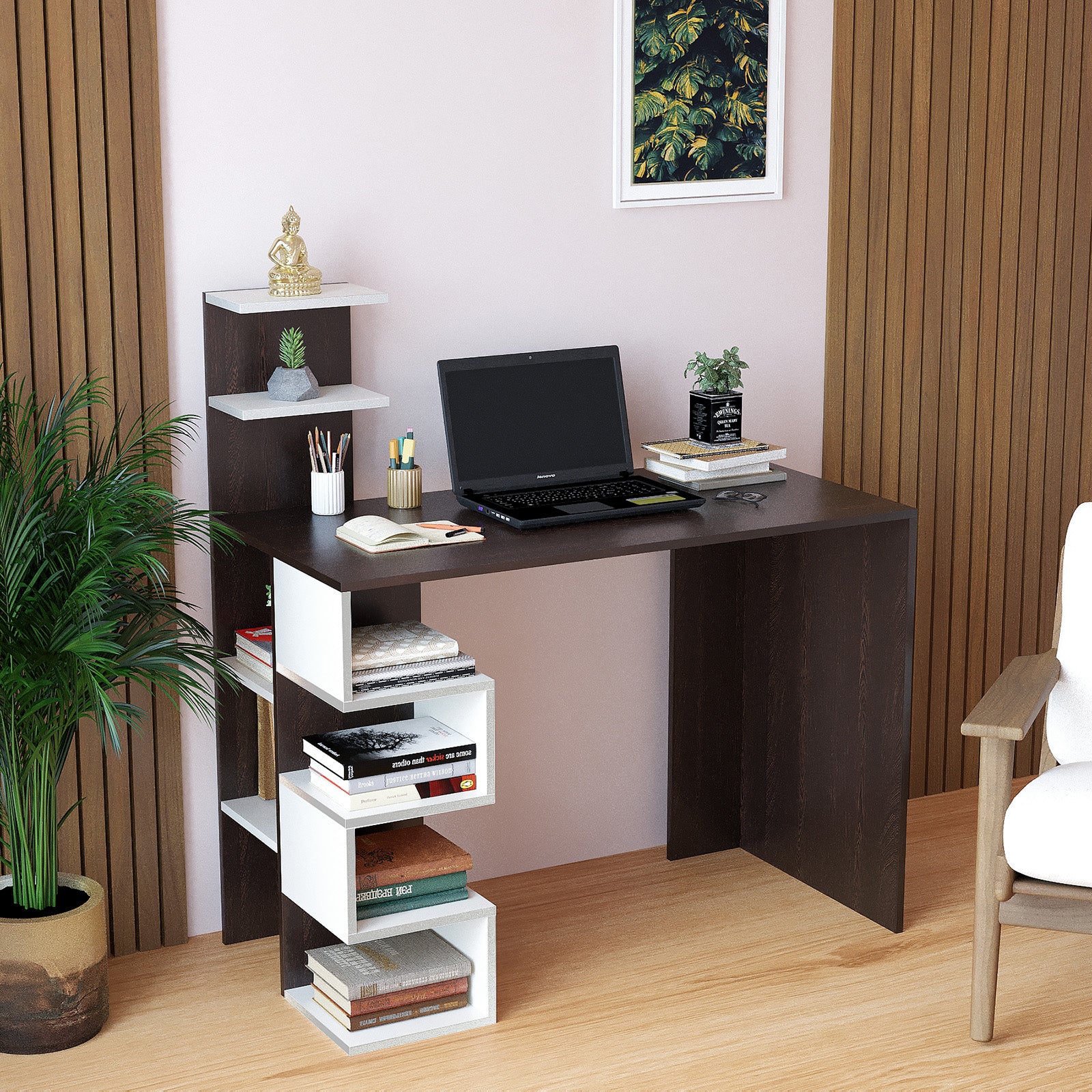 Edward Study Table, Computer Desk, WFH Office Table with Storage ...