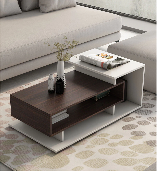 Fabelio Modern Coffee Table with Storage, Centre Table, Teapoy for Living Room