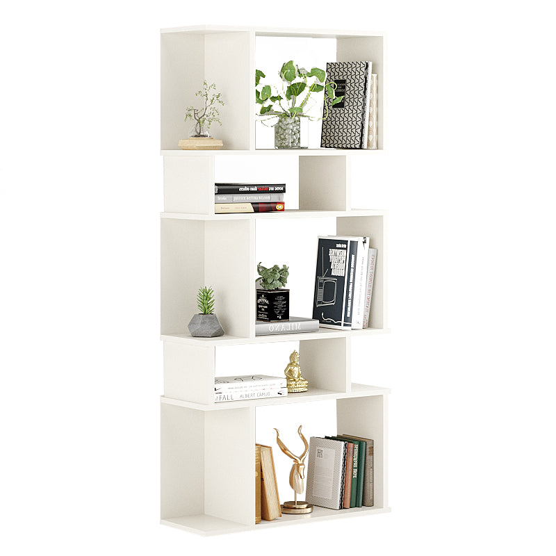 Adison Wooden Book Shelf for Books, Book Shelf Rack for Home Library, Corner Shelf for Living Room, Study Room & Office Furniture (White)