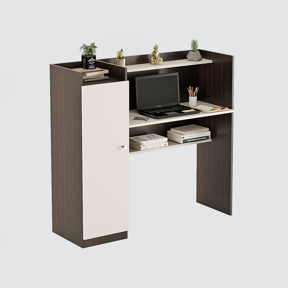 Florian Study Table, Computer Desk, WFH Office Table with Storage