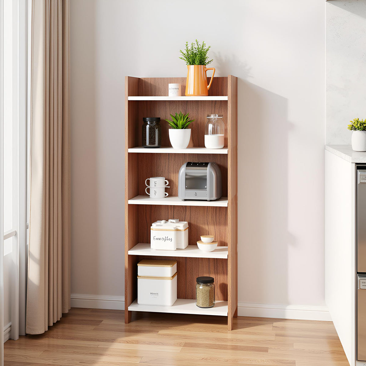 Floor-Standing Wooden Modern Kitchen Rack For Home – Furneaser Sleenet