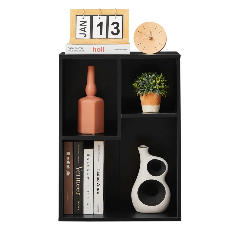 Devid Wooden Book Shelf for Books, Book Shelf Rack for Home Library, Corner Shelf for Living Room, Study Room & Office Furniture (Wenge)