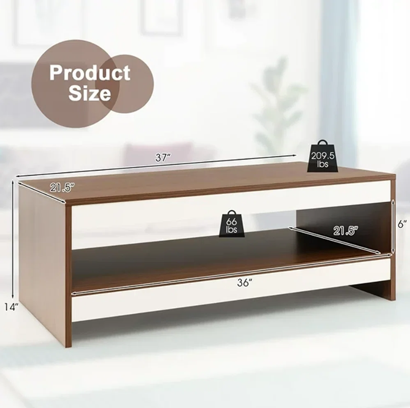 Rivira Coffee Table with Storage, Centre Table, Teapoy for Living Room