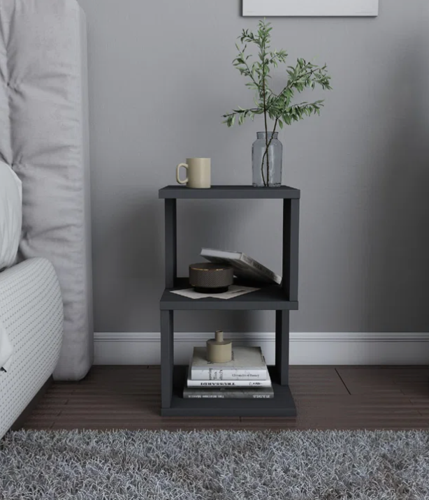 Allesia Bedside Table, End & Sofa Side Small Table, Stool, Chest of Drawers for Living Room (Wenge)