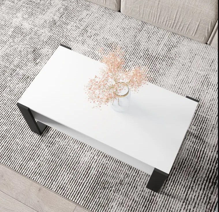 Lorena Modern Coffee Table with Storage, Centre Table, Teapoy for Living Room