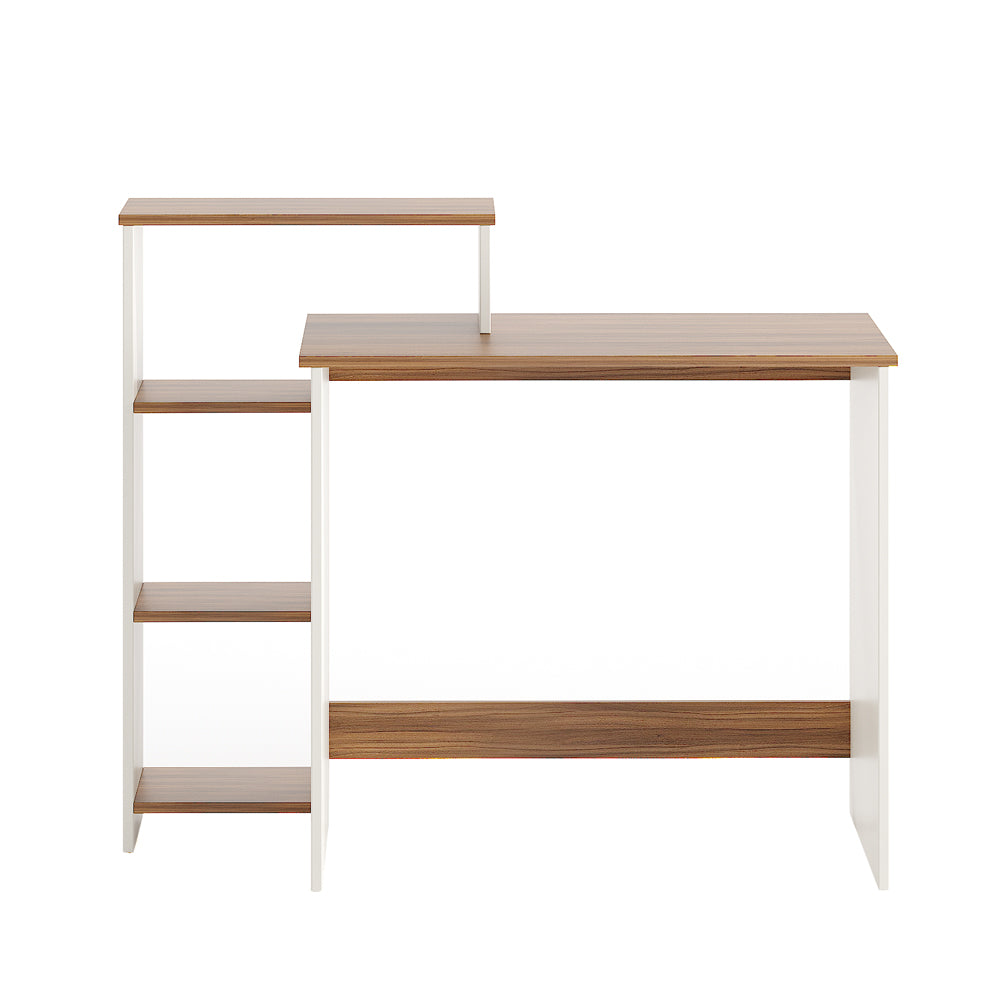 Austin Engineered Wood Study Table, Workstation, Computer, Laptop, WFH Office Desk, Gaming Table with Storage (Exotic Teak & White)