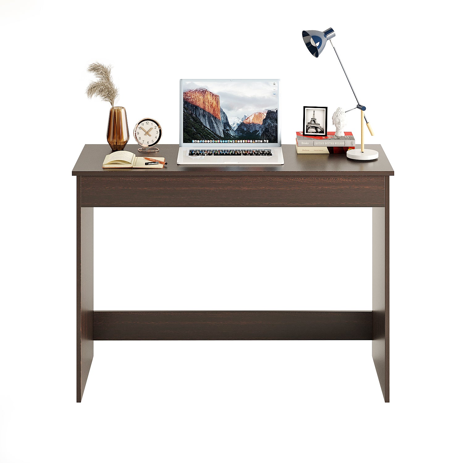 Engineered Wood Study Table, Workstation, Computer, Laptop, WFH Office Desk, Gaming Table with Storage 103 x 40cm (Wenge)