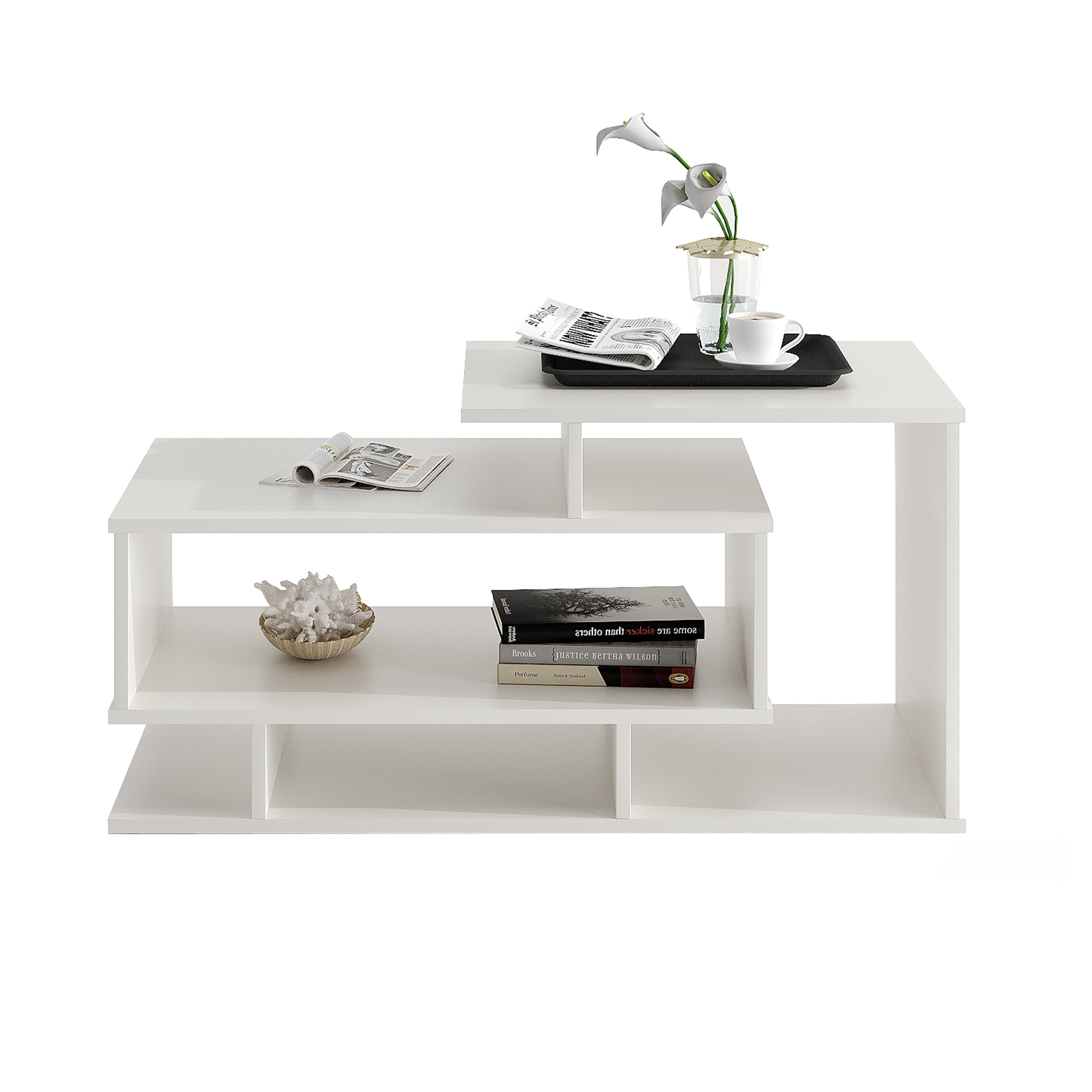 Fabelio Modern Coffee Table with Storage, Centre Table, Teapoy for Living Room