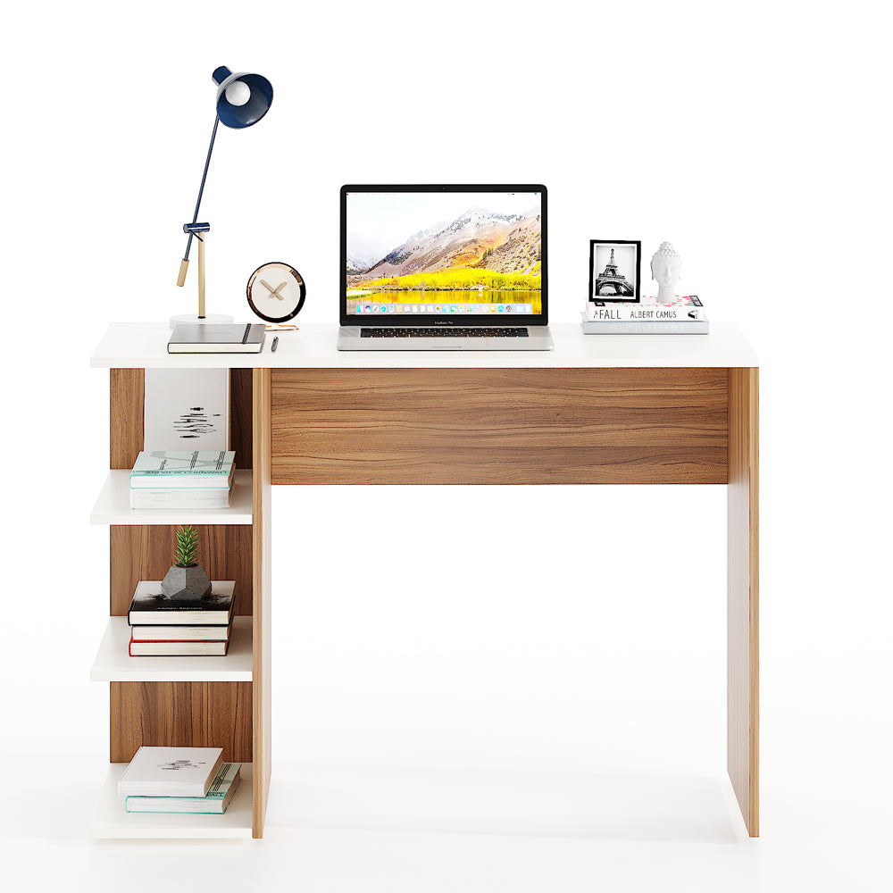 Qualish Study Table, Computer Desk, WFH Office Table with Storage (103 x 40 cm)