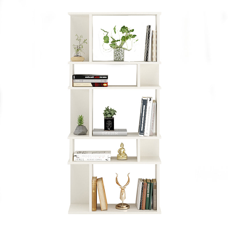 Adison Wooden Book Shelf for Books, Book Shelf Rack for Home Library, Corner Shelf for Living Room, Study Room & Office Furniture (White)