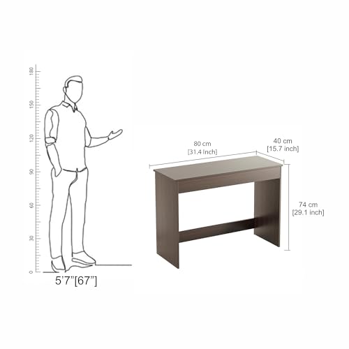 Boris Engineered Wood Study Table, Workstation, Computer, Laptop, WFH Office Desk, Gaming Table with Storage 80 x 40cm (Wenge)