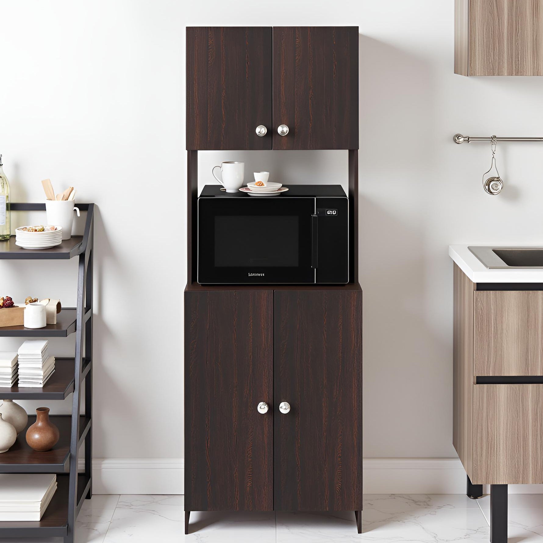 Compact Space Saving Unit for Kitchen & Dining (Wenge)