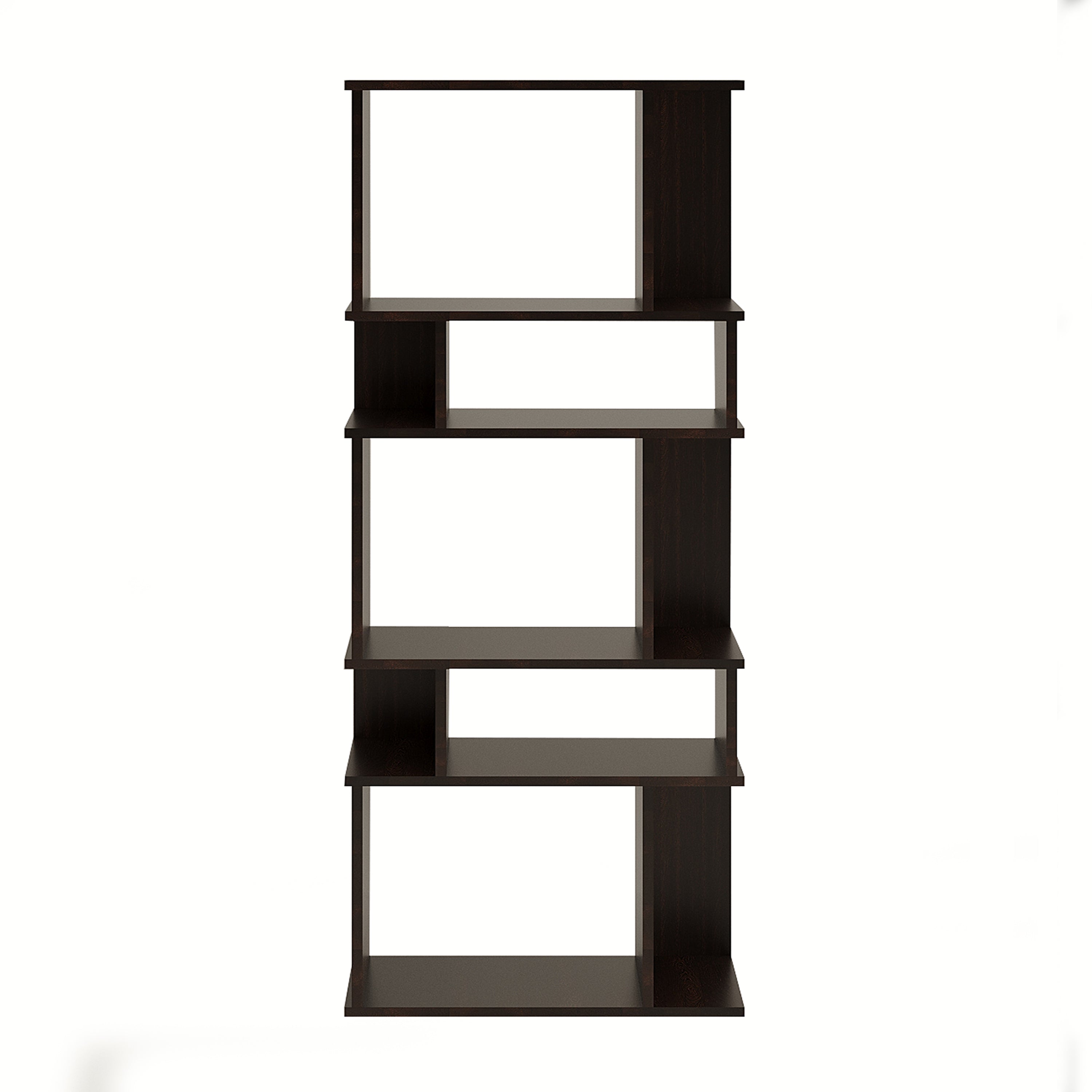 Adison Wooden Book Shelf for Books, Book Shelf Rack for Home Library, Corner Shelf for Living Room, Study Room & Office Furniture (Wenge)