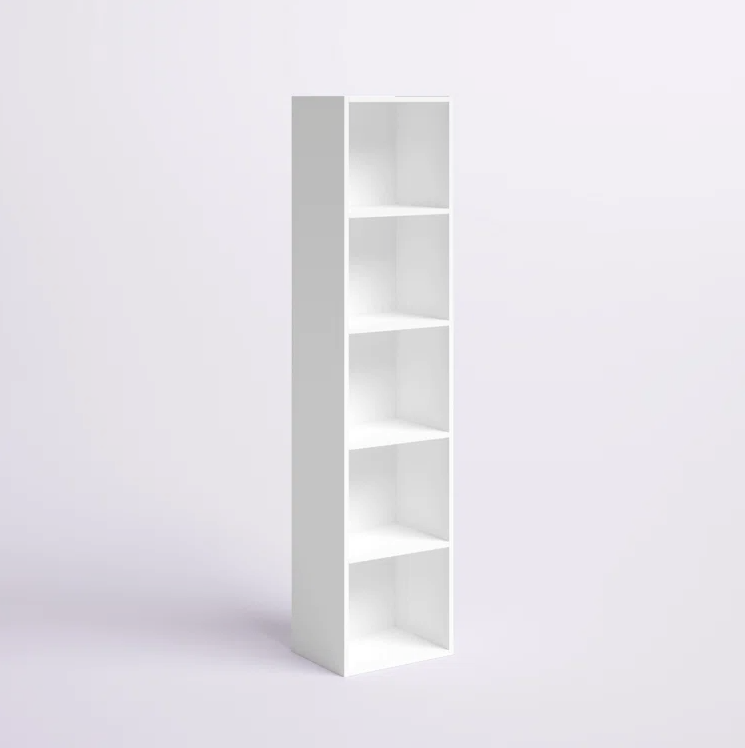 Whytish Wooden Book Shelf for Books, Book Shelf Rack for Home Library, Corner Shelf for Living Room, Study Room & Office Furniture (White)