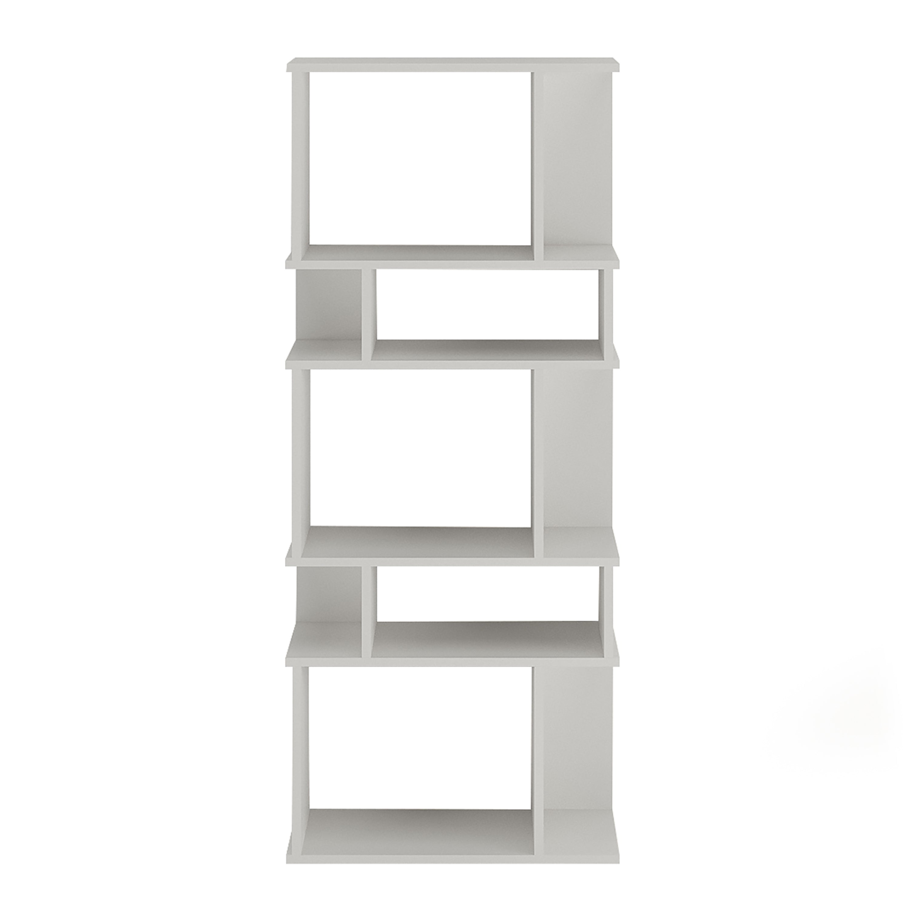 Adison Wooden Book Shelf for Books, Book Shelf Rack for Home Library, Corner Shelf for Living Room, Study Room & Office Furniture (White)