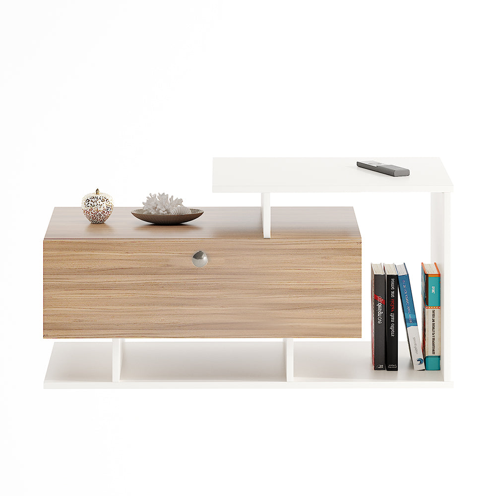 Breezia Modern Coffee Table with Storage, Centre Table, Teapoy for Living Room