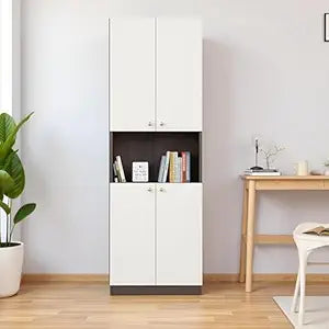 FURNEASER Allium Wooden Coffee Table with Storage and Open Rack, DIY Furniture, Sofa Side Table for Living Room, Home, 106 x 44 x 36 cm (Exotic Teak & White)