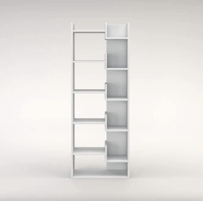 Cooper Wooden Book Shelf for Books, Book Shelf Rack for Home Library, Corner Shelf for Living Room, Study Room & Office Furniture (White)