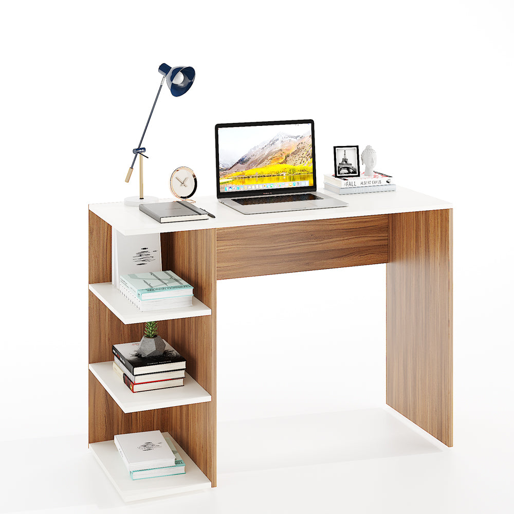 Qualish Study Table, Computer Desk, WFH Office Table with Storage (103 x 40 cm)