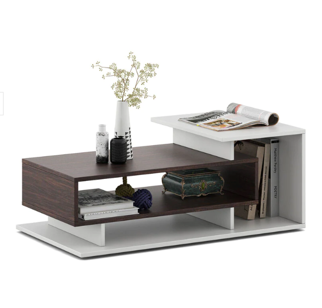 Fabelio Modern Coffee Table with Storage, Centre Table, Teapoy for Living Room
