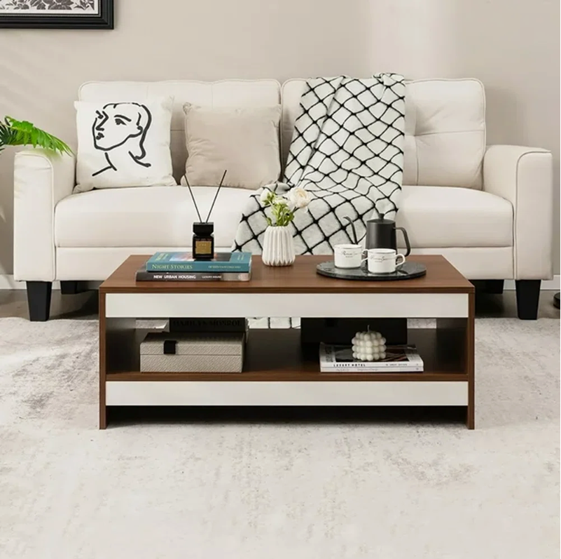 Rivira Coffee Table with Storage, Centre Table, Teapoy for Living Room