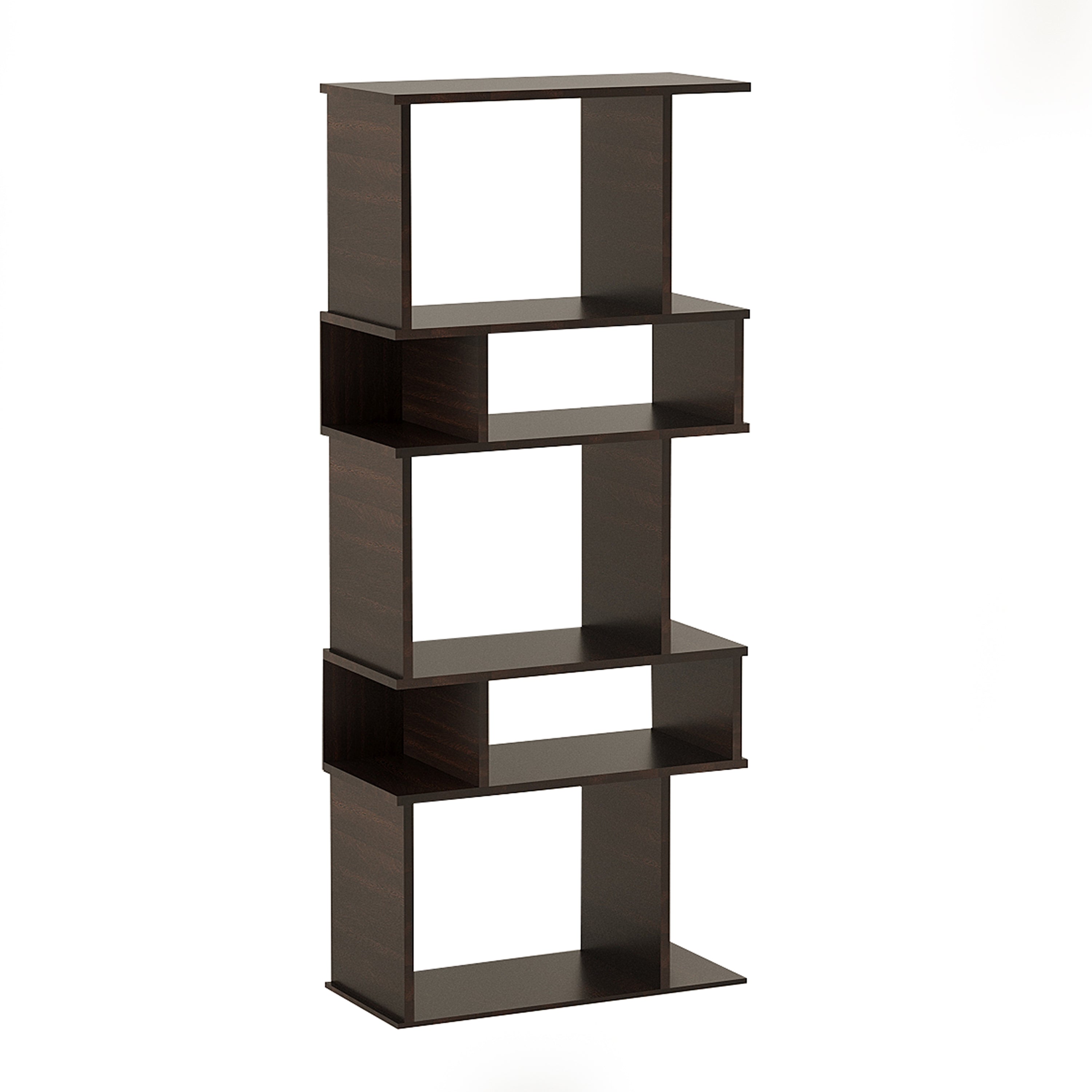 Adison Wooden Book Shelf for Books, Book Shelf Rack for Home Library, Corner Shelf for Living Room, Study Room & Office Furniture (Wenge)