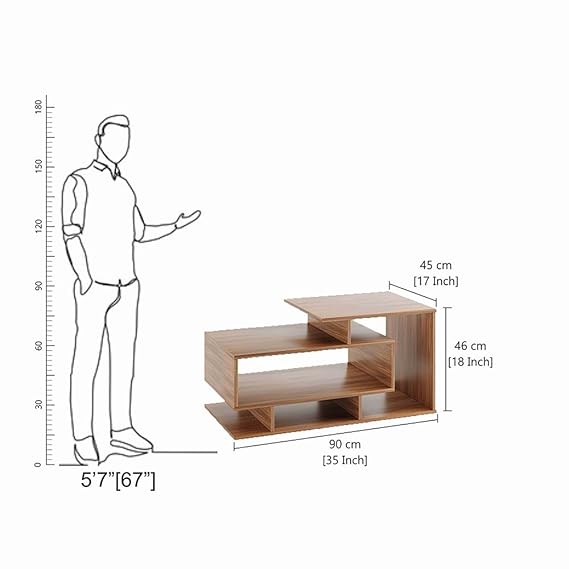 Fabelio Modern Coffee Table with Storage, Centre Table, Teapoy for Living Room