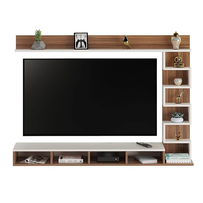 FURNEASER Dettlet Engineered Wood Wall Mount TV Unit/TV Stand/TV Cabinet/TV Entertainment Unit/Set Top Box Stand (Wenge/White) (Ideal for 55 Inch) (D.I.Y)