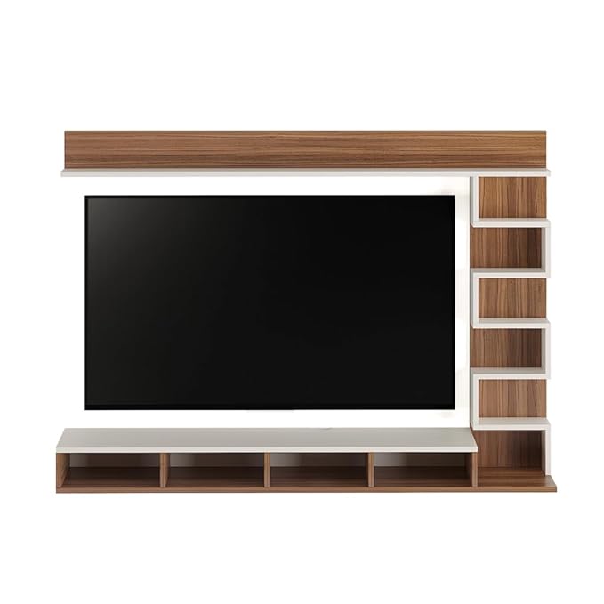 FURNEASER Dettlet Engineered Wood Wall Mount TV Unit/TV Stand/TV Cabinet/TV Entertainment Unit/Set Top Box Stand (Wenge/White) (Ideal for 55 Inch) (D.I.Y)