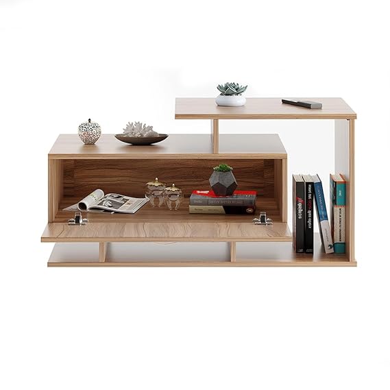 Breezia Modern Coffee Table with Storage, Centre Table, Teapoy for Living Room