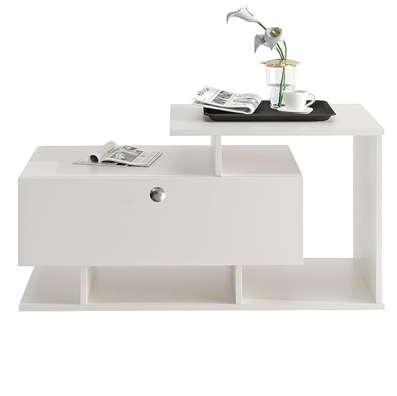 Breezia Modern Coffee Table with Storage, Centre Table, Teapoy for Living Room