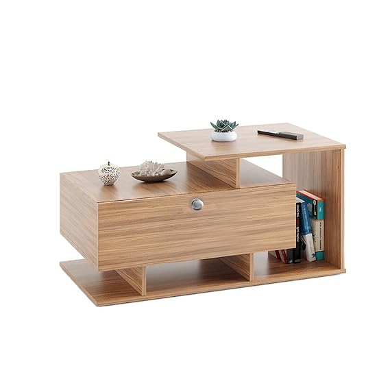 Breezia Modern Coffee Table with Storage, Centre Table, Teapoy for Living Room