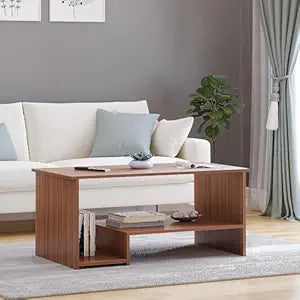 FURNEASER Allium Wooden Modern Coffee Table with Storage and Open Rack, DIY Furniture, Sofa Side Table for Living Room, Home, 106 x 44 x 36 cm (Wenge & White) (Copy)