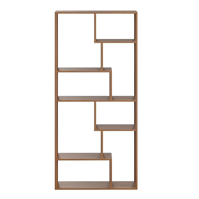 FURNEASER Krimson Bookshelf for Books, Multipurpose Bookcase Stand Rack for Home, Wooden Modern Book Display Shelf, File Storage Cabinet for Home, Study Room & Office (Exotic Teak Finish)