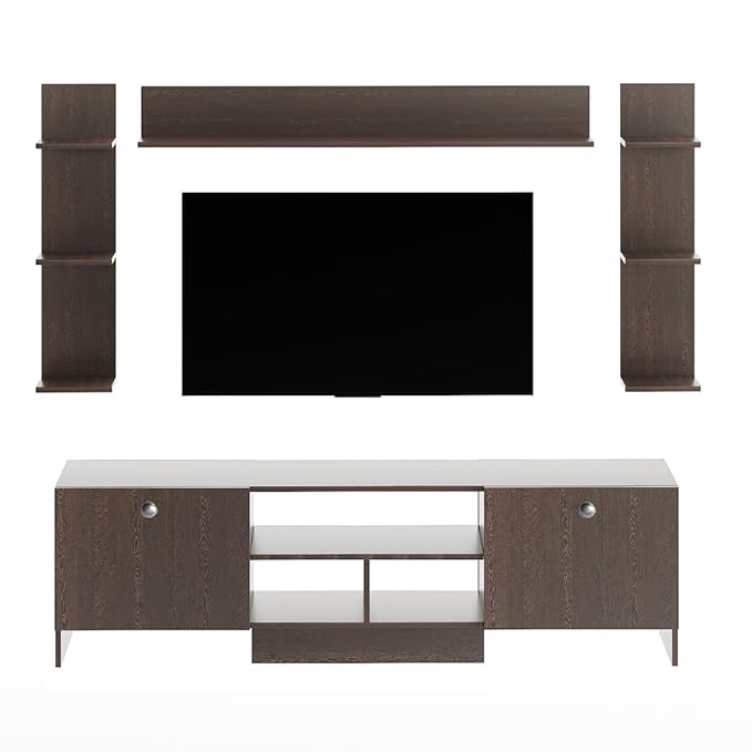 FURNEASER Samnor Engineering Wood Floor TV Cabinet for 65 Inch TV Screen Wenge