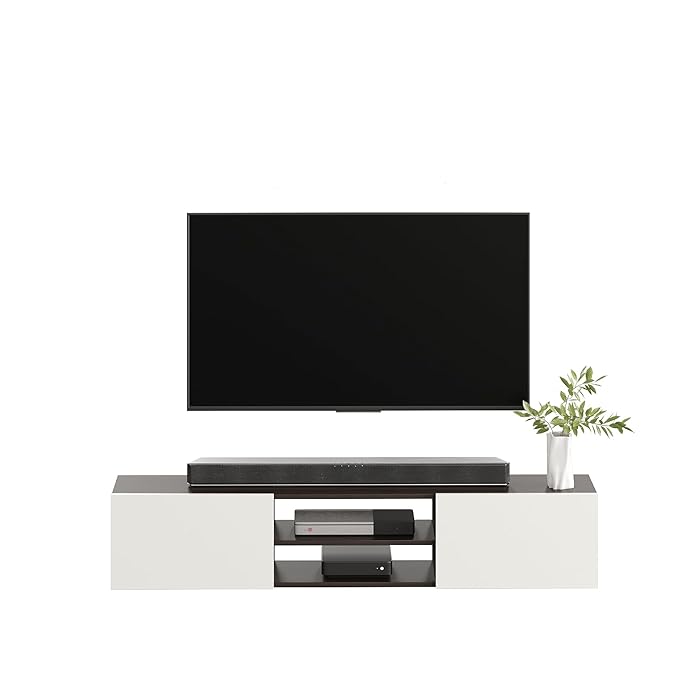 TV Stand with Doors (Wenge & White)