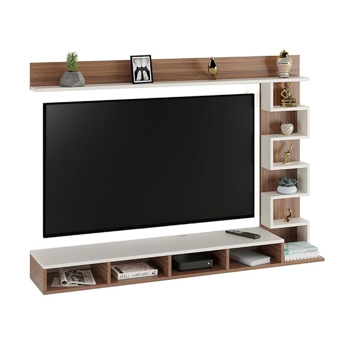 FURNEASER Dettlet Engineered Wood Wall Mount TV Unit/TV Stand/TV Cabinet/TV Entertainment Unit/Set Top Box Stand (Wenge/White) (Ideal for 55 Inch) (D.I.Y)