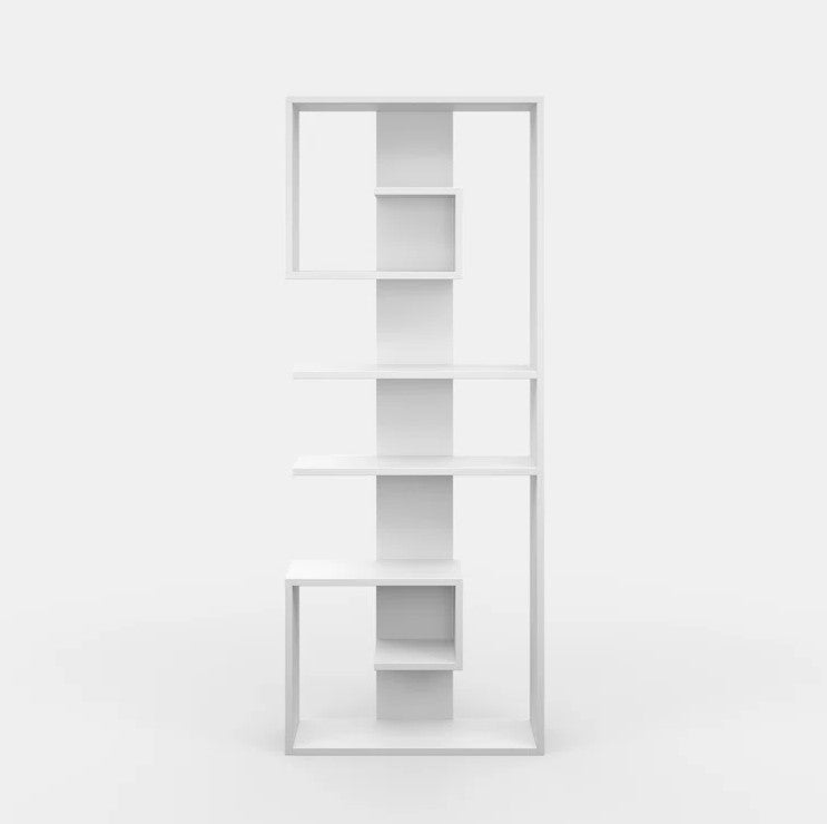 Mallen Wooden Book Shelf for Books, Book Shelf Rack for Home Library, Corner Shelf for Living Room, Study Room & Office Furniture (White)