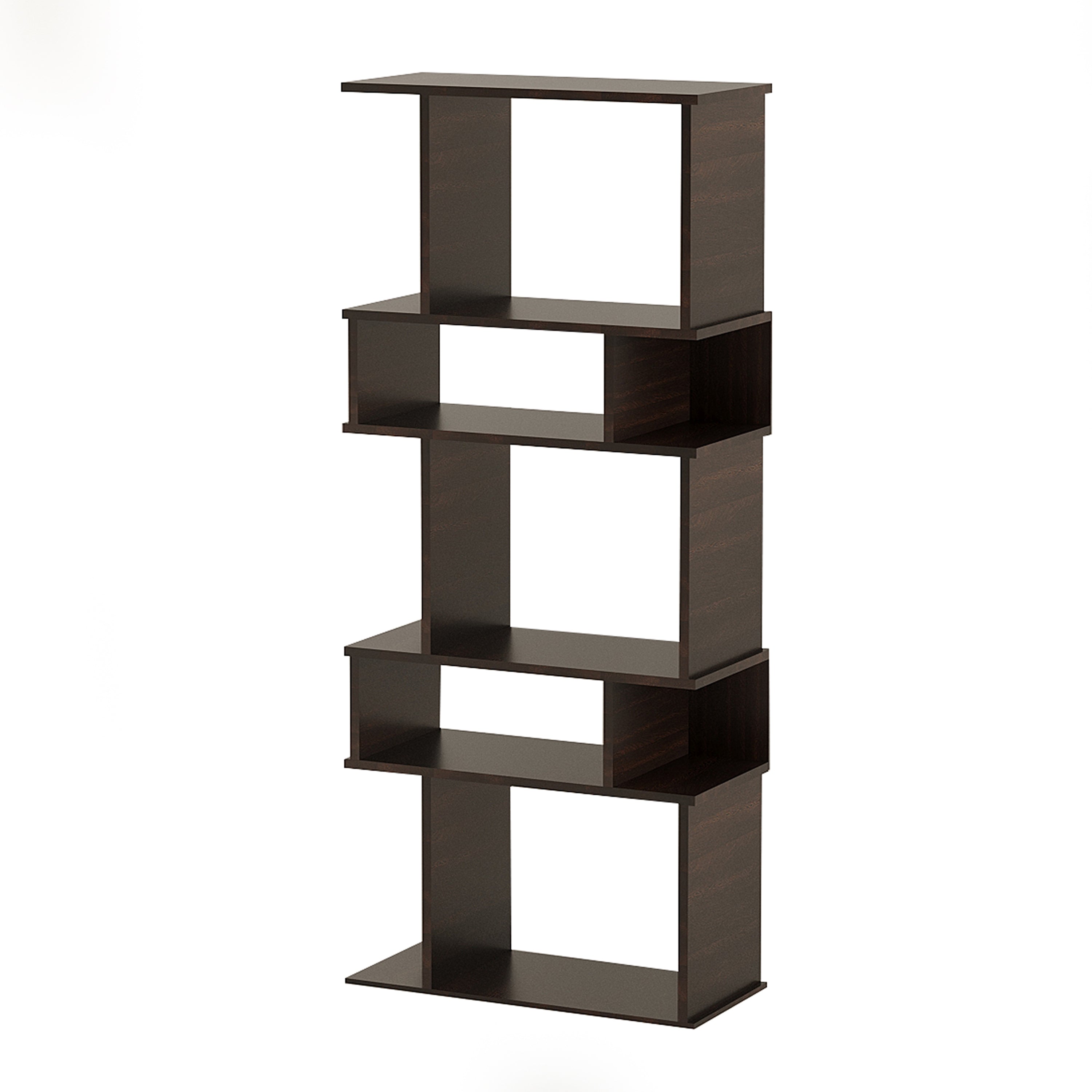 Adison Wooden Book Shelf for Books, Book Shelf Rack for Home Library, Corner Shelf for Living Room, Study Room & Office Furniture (Wenge)